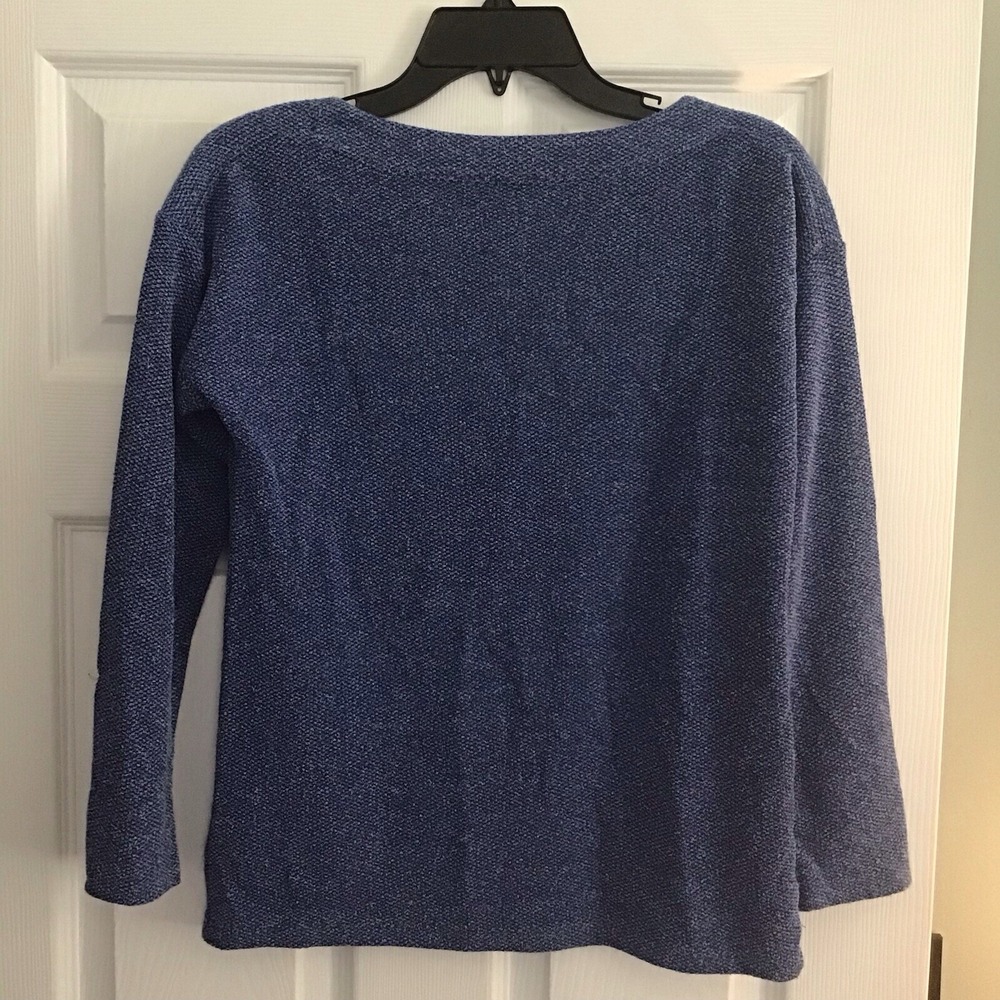 Talbots Sweater Women XS Blue Textured - Picture 6 of 9